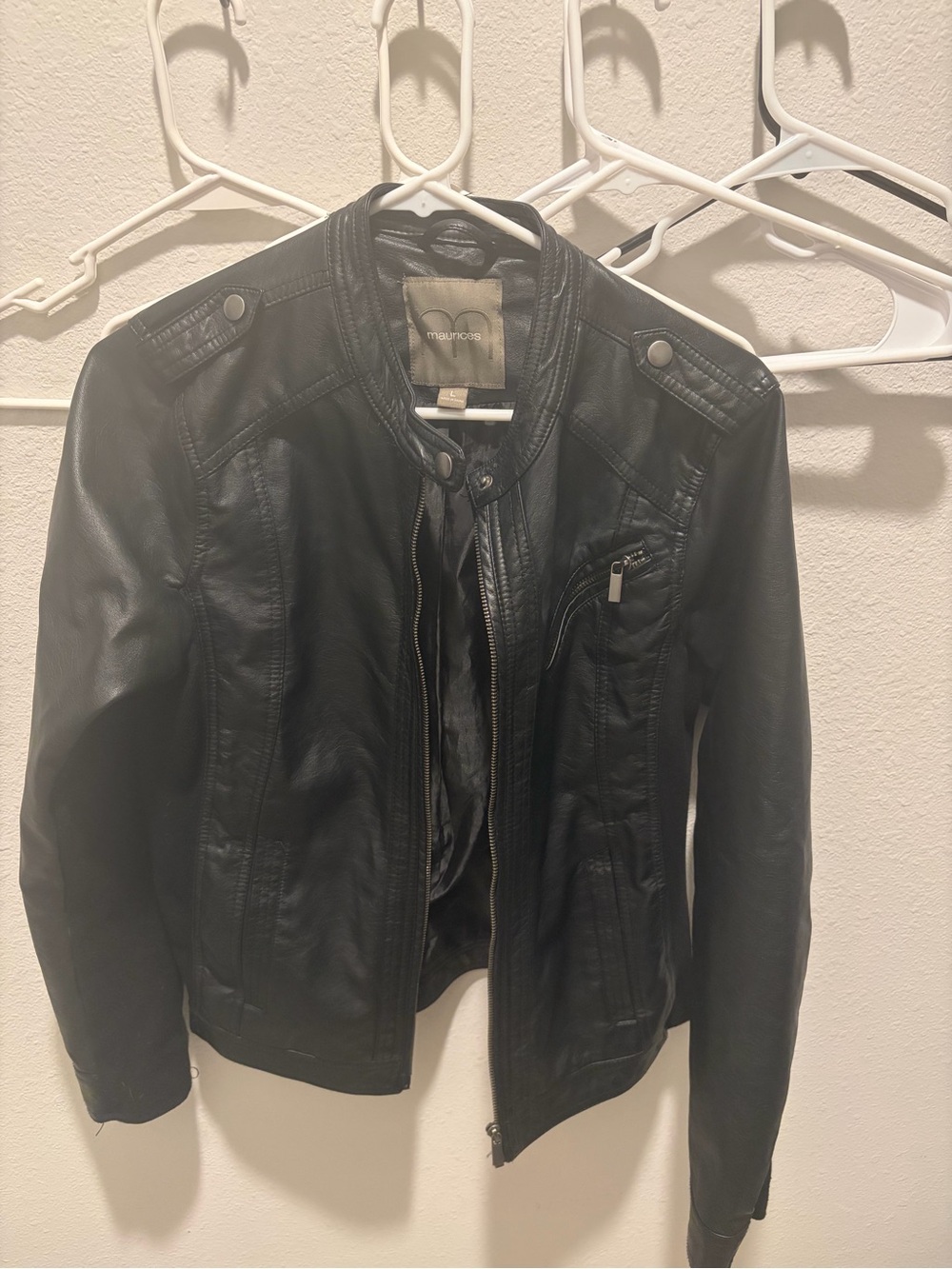 Maurices Black Faux Leather Moto Jacket